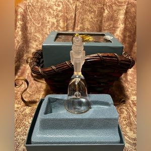 Vintage Lenox crystal nut cracker bell ornament with gold trim